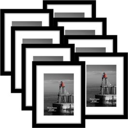 Nice Frames: 8×10 picture frame with 4 pack(Black, Brown, Gray, Distressed White), a beautiful way to show off your memories in your home. Decent quality: Picture frames are made of high quality MDF rather than other plastic, you can put 8x10inch photos in them without mat. Easy to use: 8×10 frames can easily displaying for tabletop or wall mount horizontally or vertically. Best gift idea: 8 x 10 frame set of 4 Mixed Colors, the best gift for your friends or family. Well packed: Picture frames 8×10 did an awesome job of keeping it protected while shipping. (Just remember to peel off the protective film on both sides of the plexiglass)